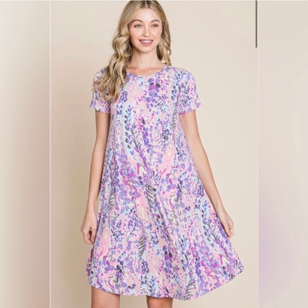 Bombom Floral Print Dress Pink XL NWT